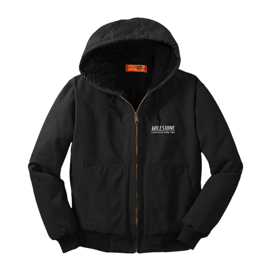 Milestone Logo CornerStone® Men's Duck Cloth Hooded Work Jacket